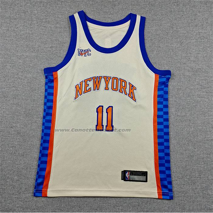 Maglia Bambino New York Knicks Jalen Brunson No 11 Citta 2025-26 Crema